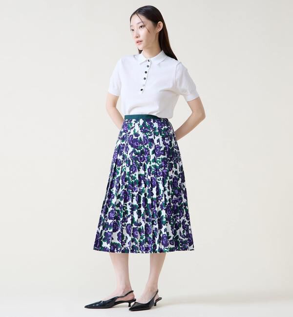 TIARA「オールドローズプリントプリーツスカート」|スカート|
