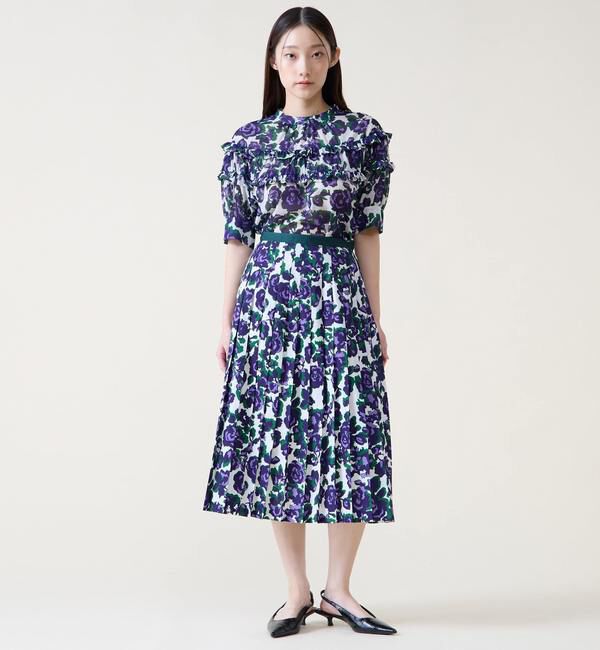 TIARA「オールドローズプリントプリーツスカート」|スカート|