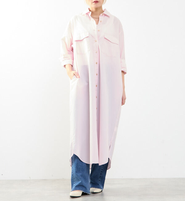 SOFFITTO「【A_/エース】こなれ感ロングシャツワンピース」|ワンピース|ピンク