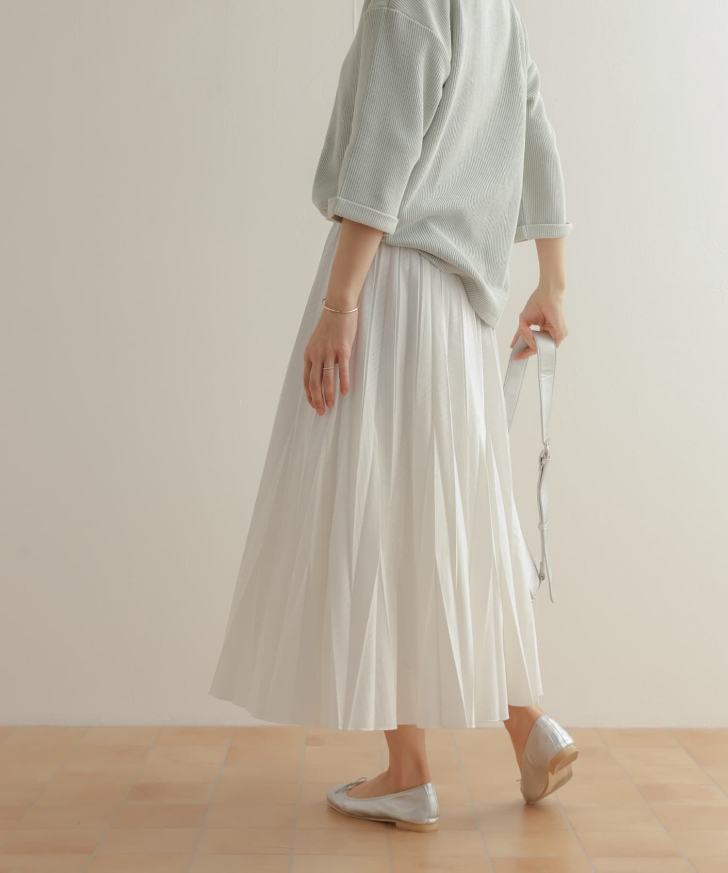 URBAN RESEARCH DOORS「オパール加工変形プリーツスカート」|スカート|