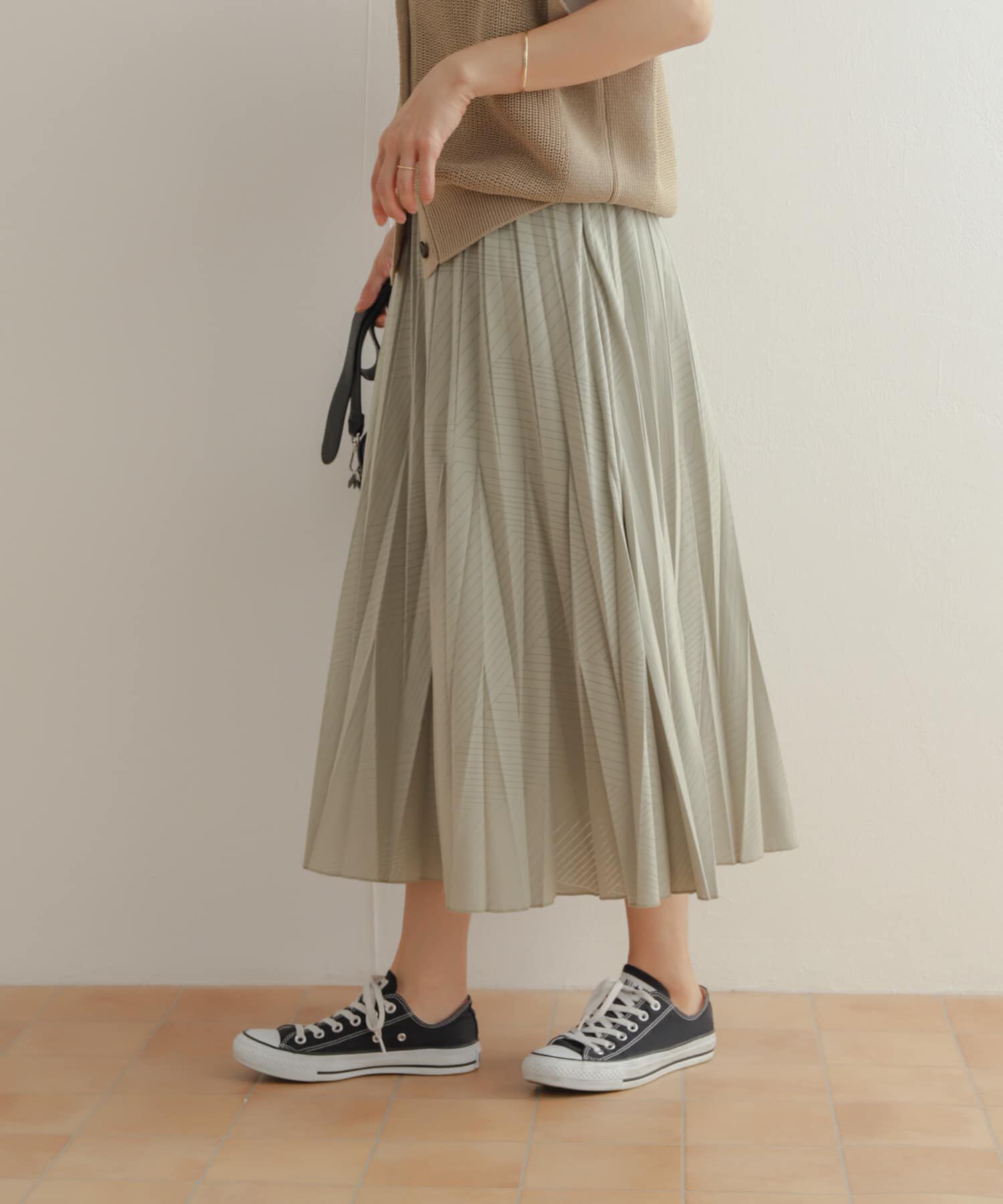 URBAN RESEARCH DOORS「オパール加工変形プリーツスカート」|スカート|