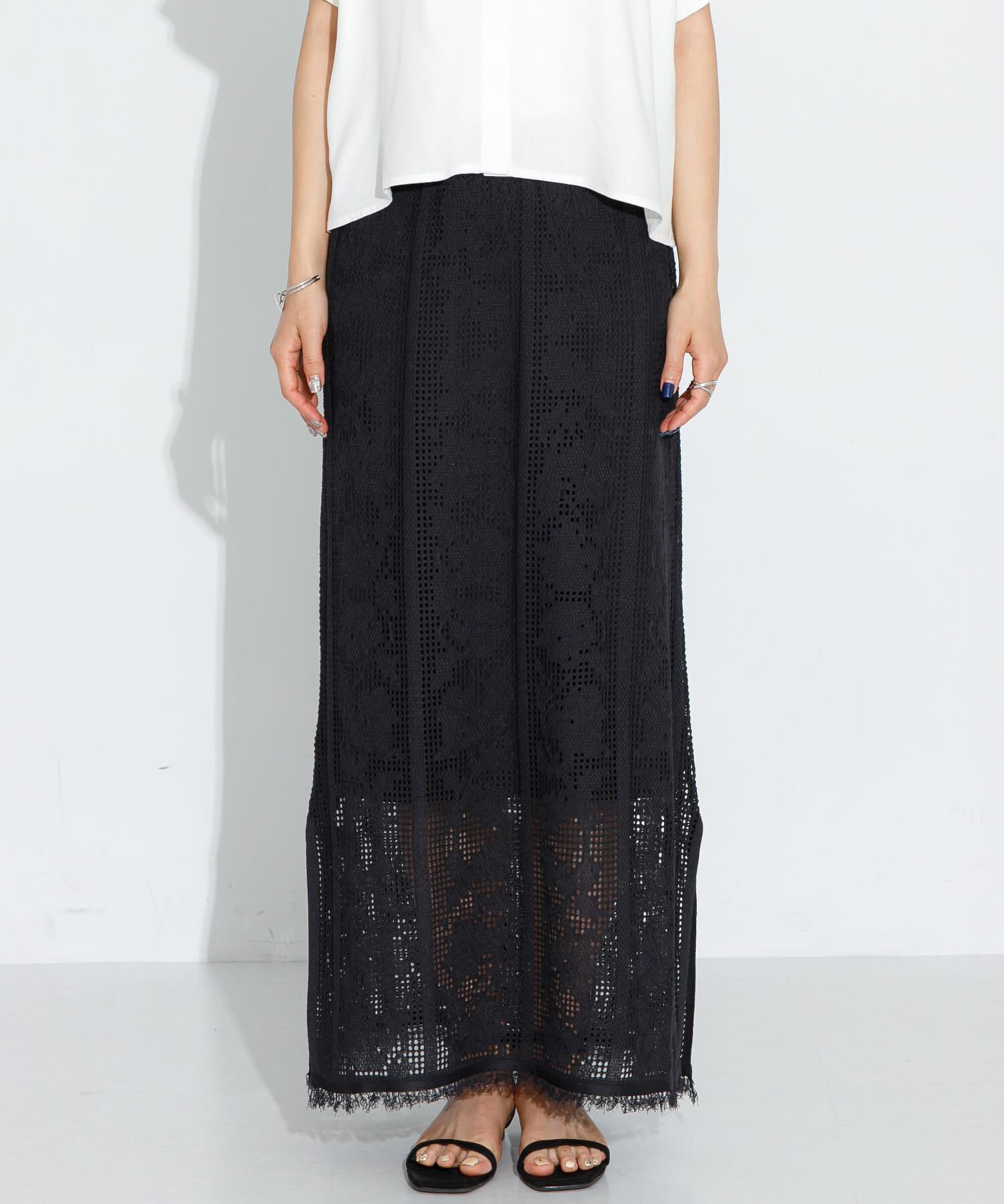 Sonny Label 「フラワーメッシュスカート」|スカート|