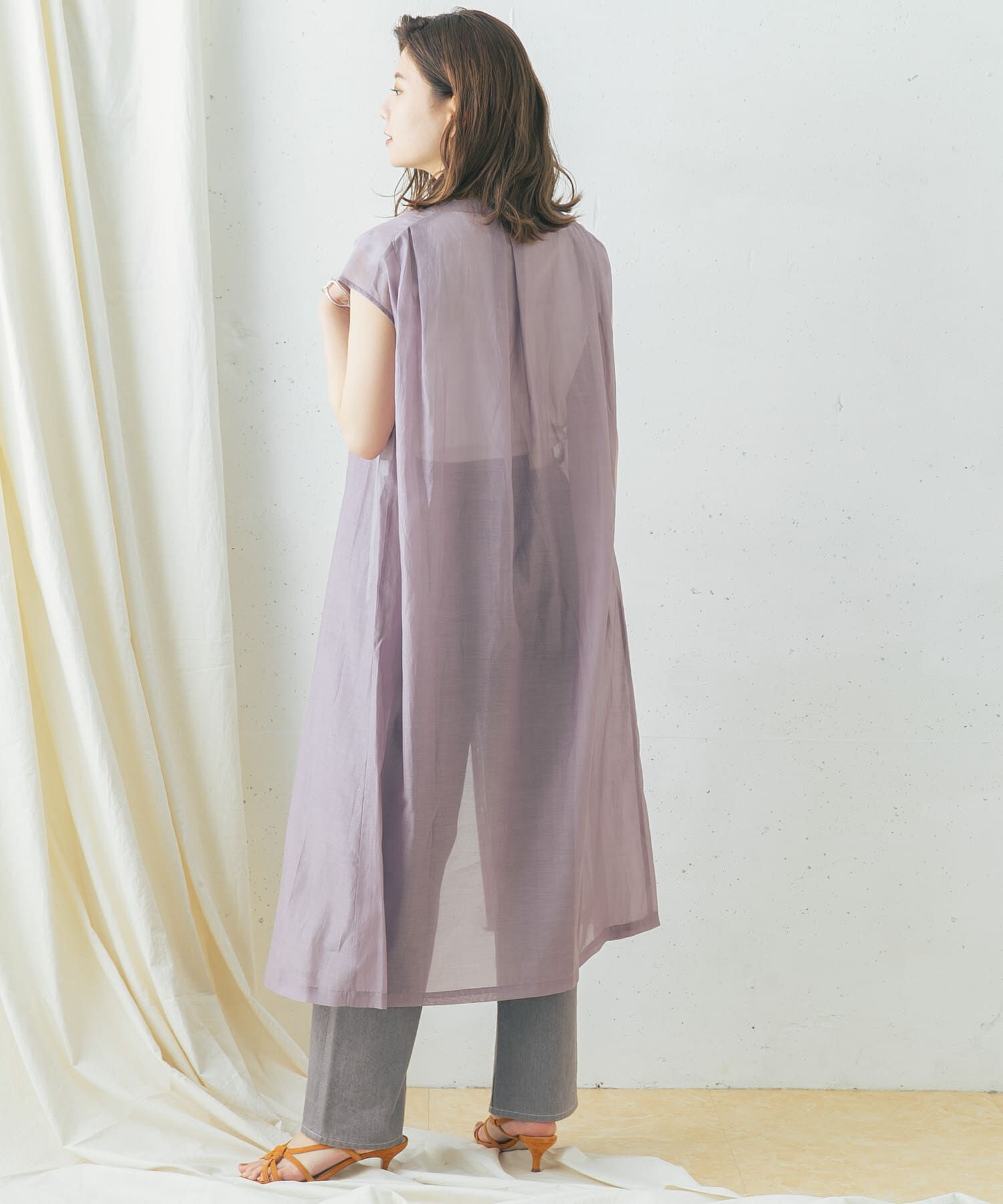 URBAN RESEARCH ROSSO「コットンシルクフレンチガウンワンピース」|ワンピース|