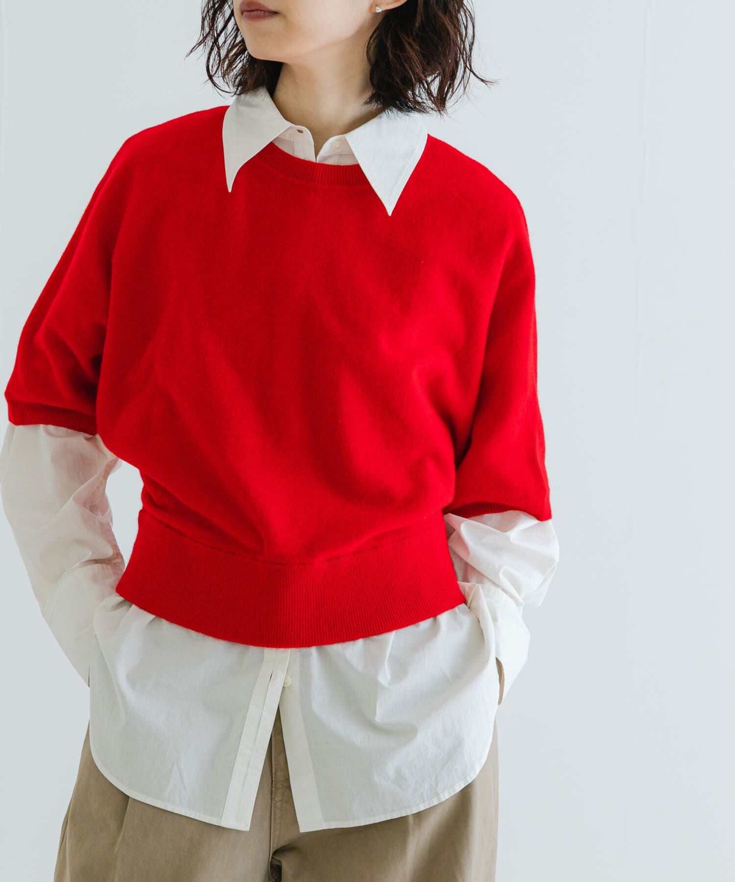 URBAN RESEARCH「ウールハーフスリーブドルマンニット」|ニット・セーター|