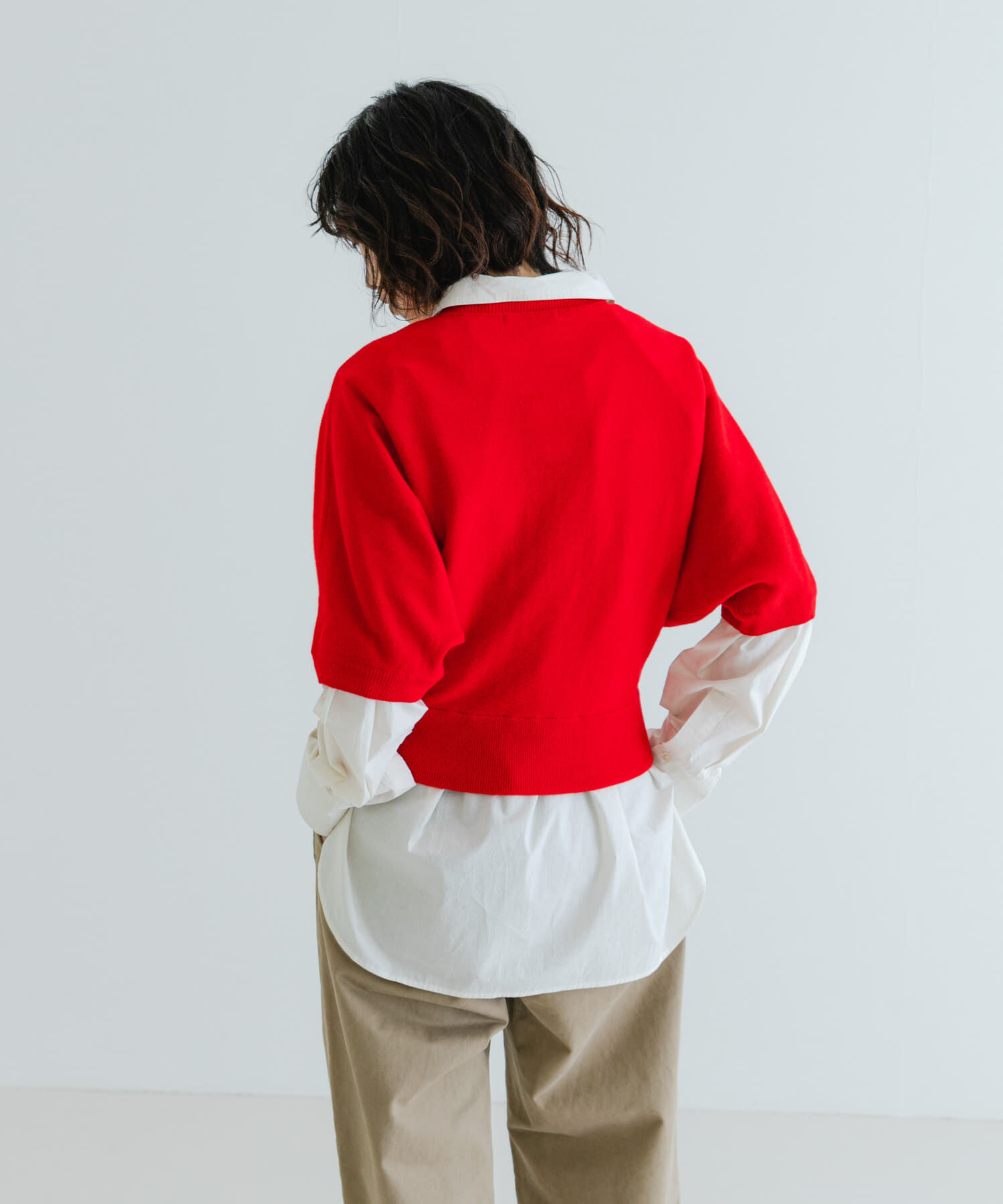 URBAN RESEARCH「ウールハーフスリーブドルマンニット」|ニット・セーター|