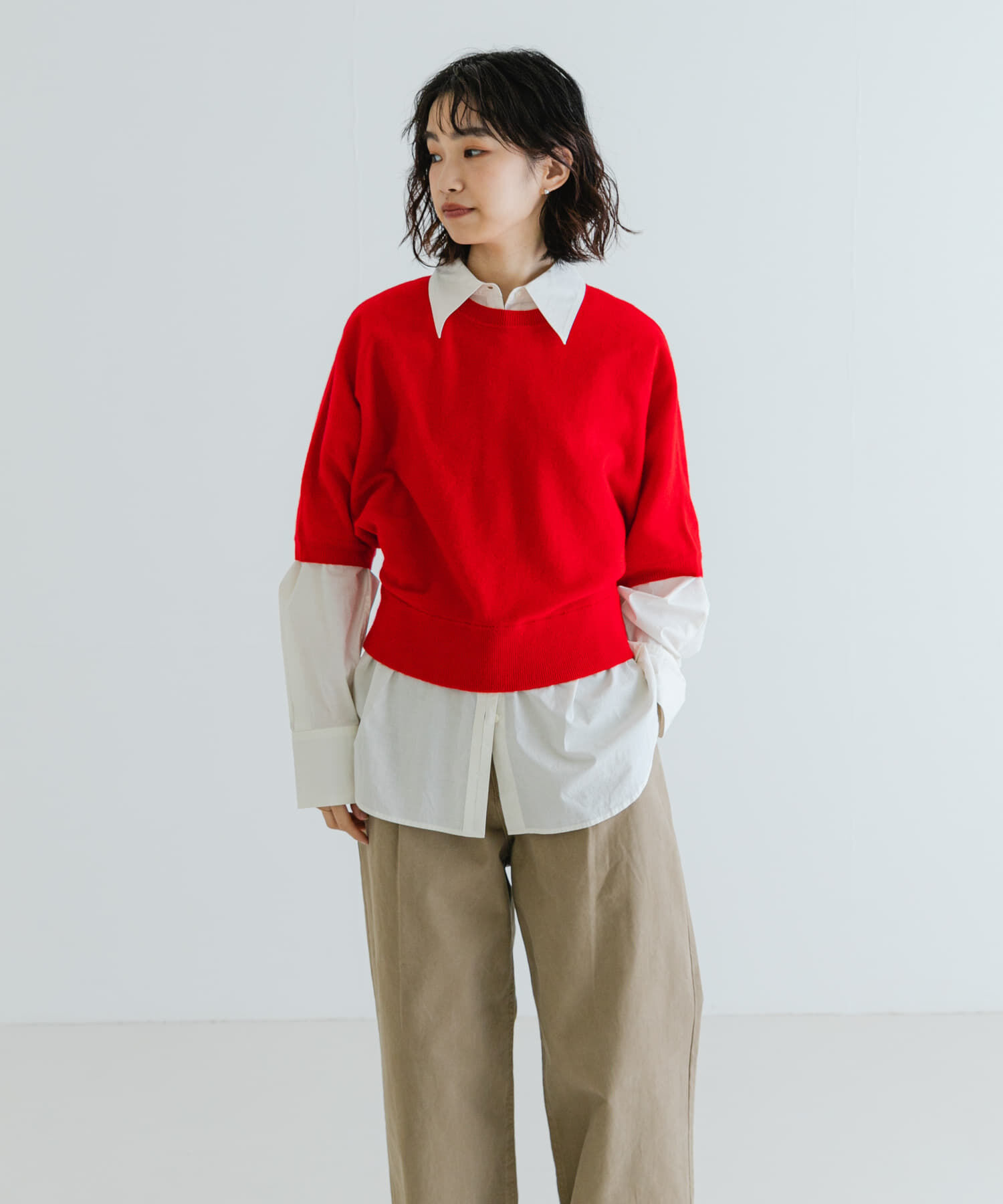 URBAN RESEARCH「ウールハーフスリーブドルマンニット」|ニット・セーター|