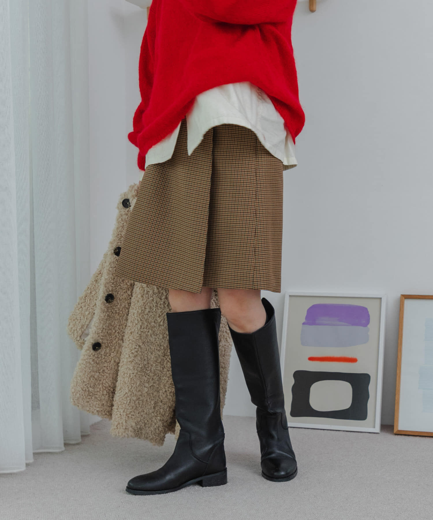 URBAN RESEARCH「ウールブレンドチェックスカート」|スカート|