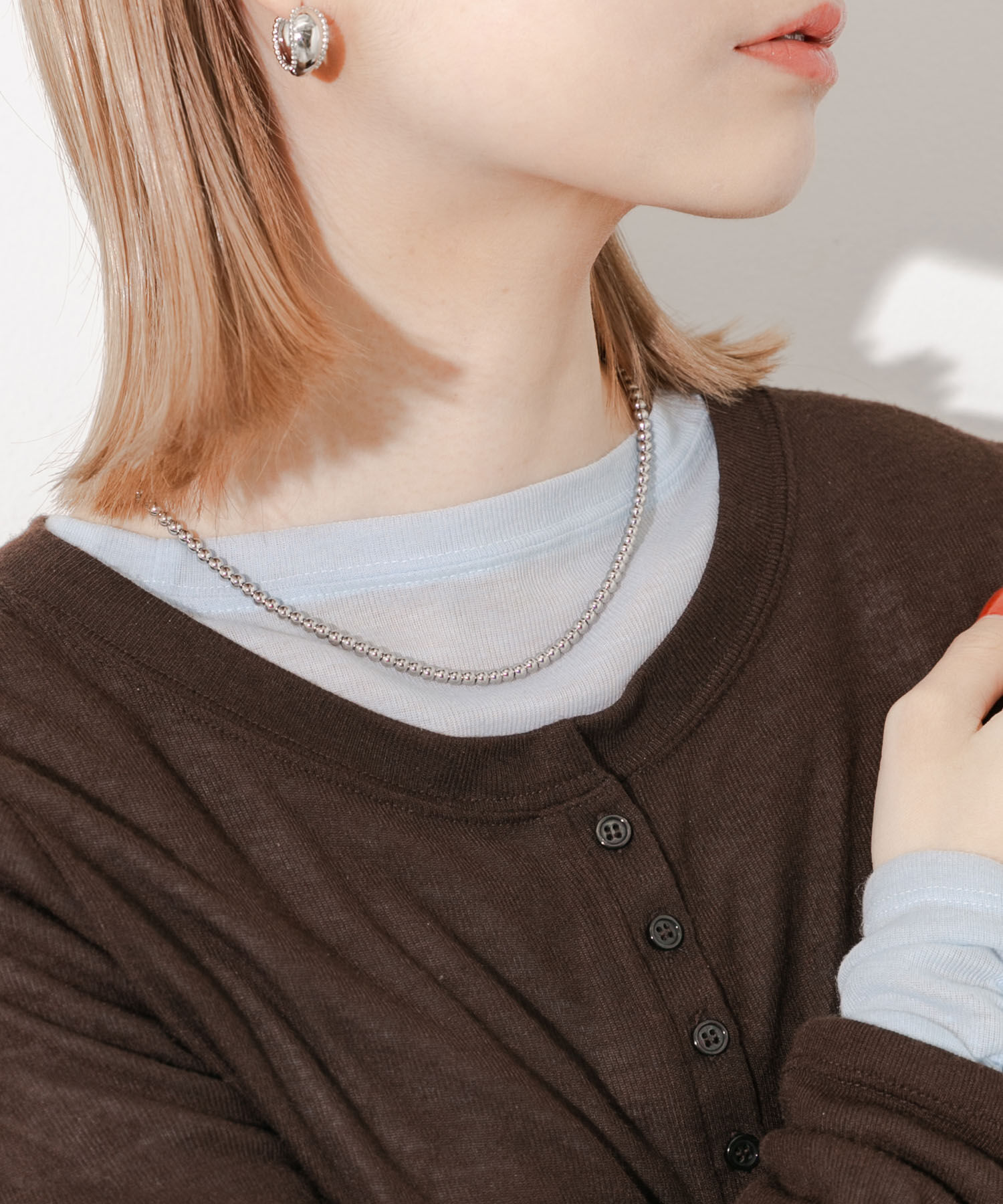 SMELLY「ステンレスボールチェーンネックレス」|ネックレス|シルバー