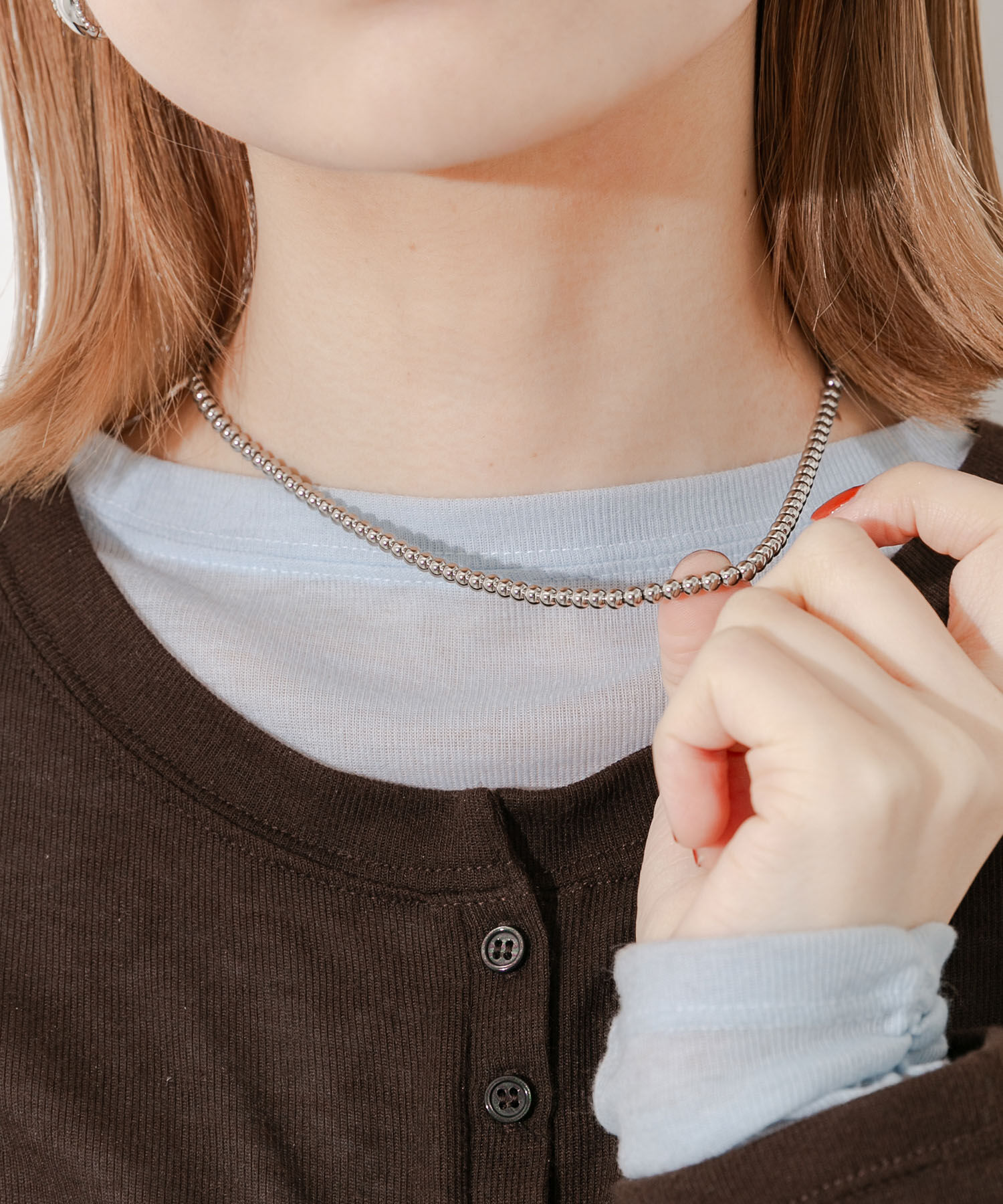 SMELLY「ステンレスボールチェーンネックレス」|ネックレス|