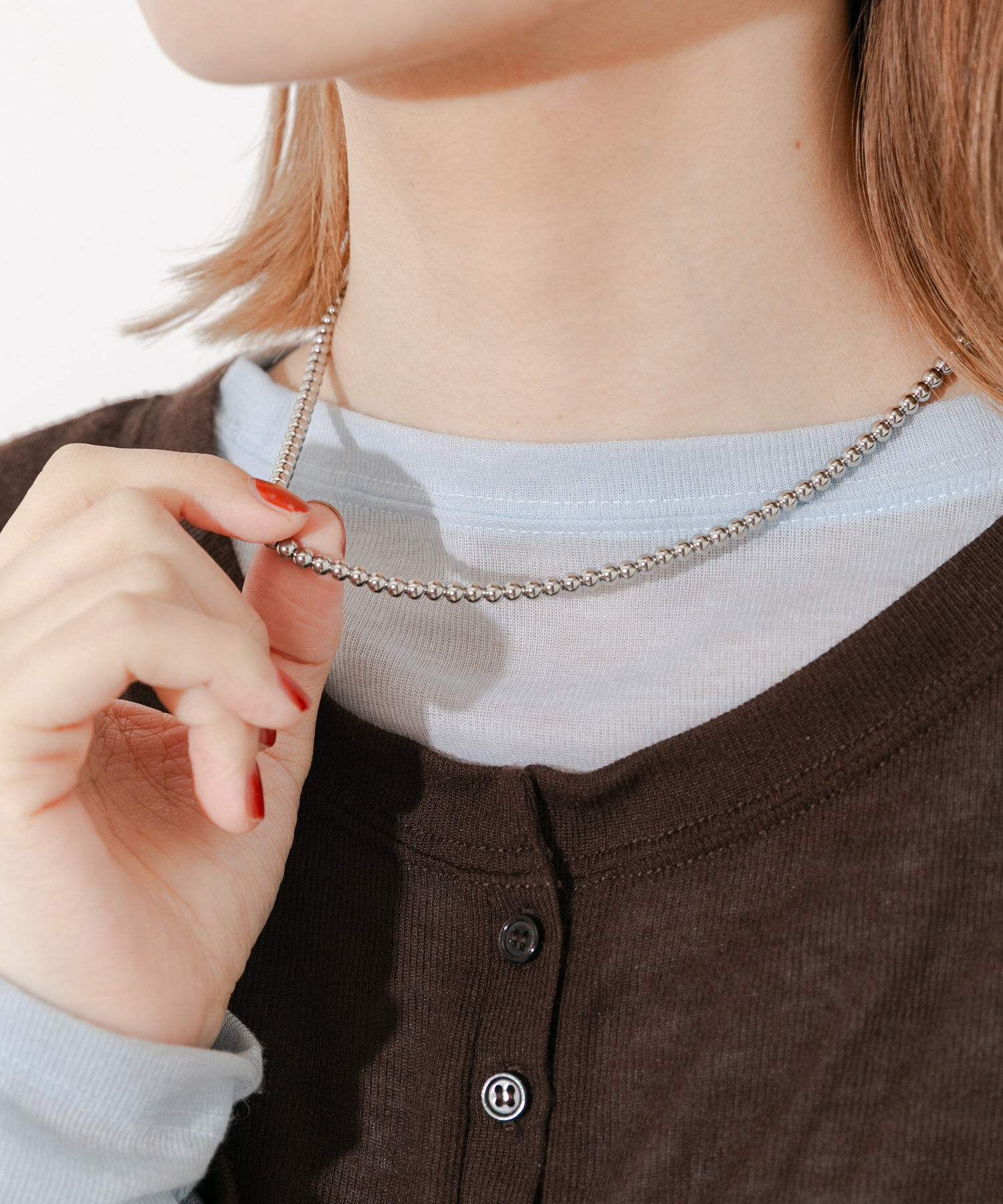 SMELLY「ステンレスボールチェーンネックレス」|ネックレス|