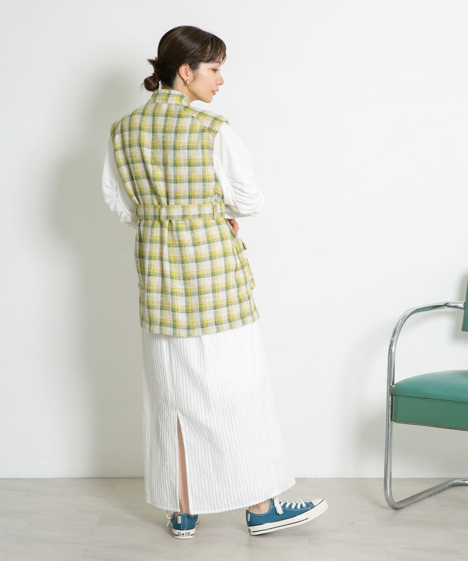  「ストライプジャガードフレアスカート」|スカート|