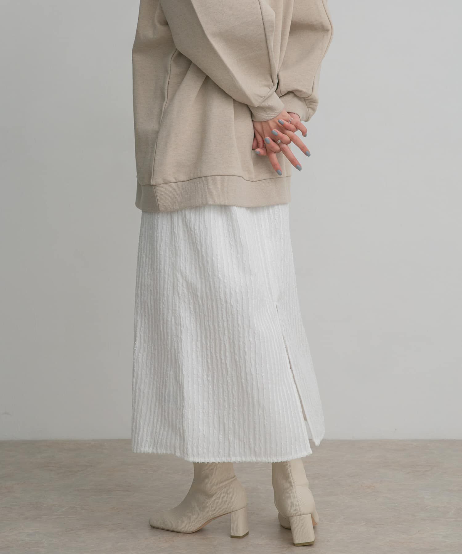  「ストライプジャガードフレアスカート」|スカート|