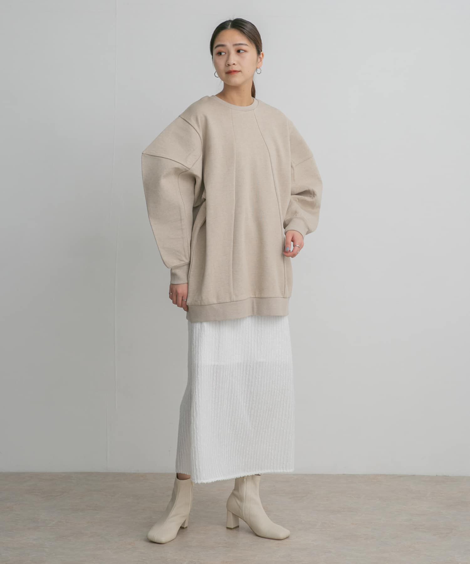  「ストライプジャガードフレアスカート」|スカート|