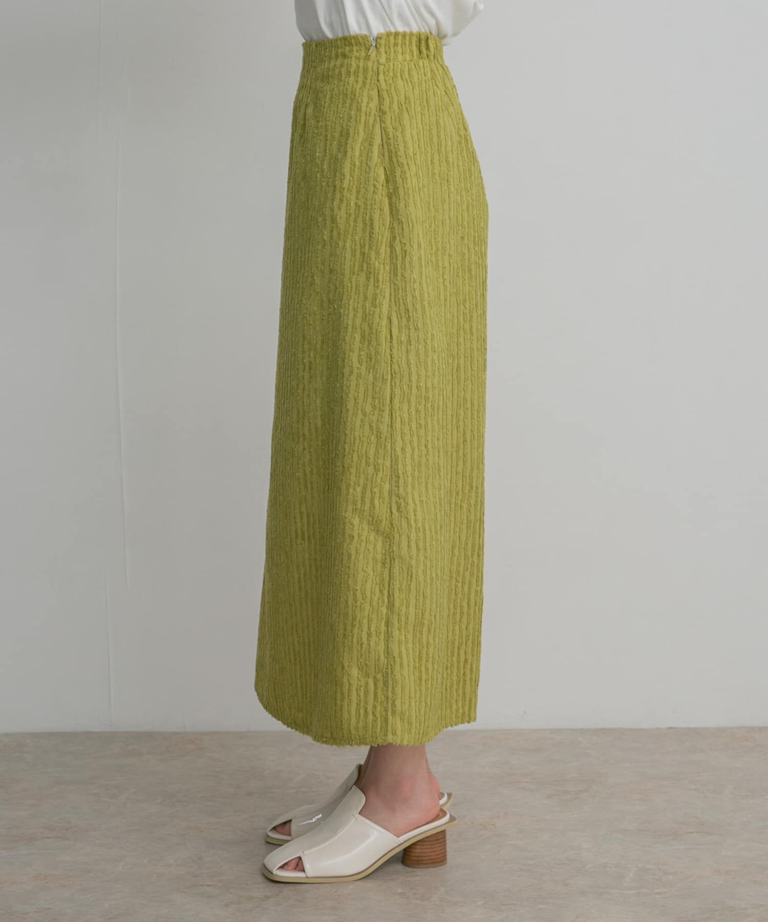  「ストライプジャガードフレアスカート」|スカート|