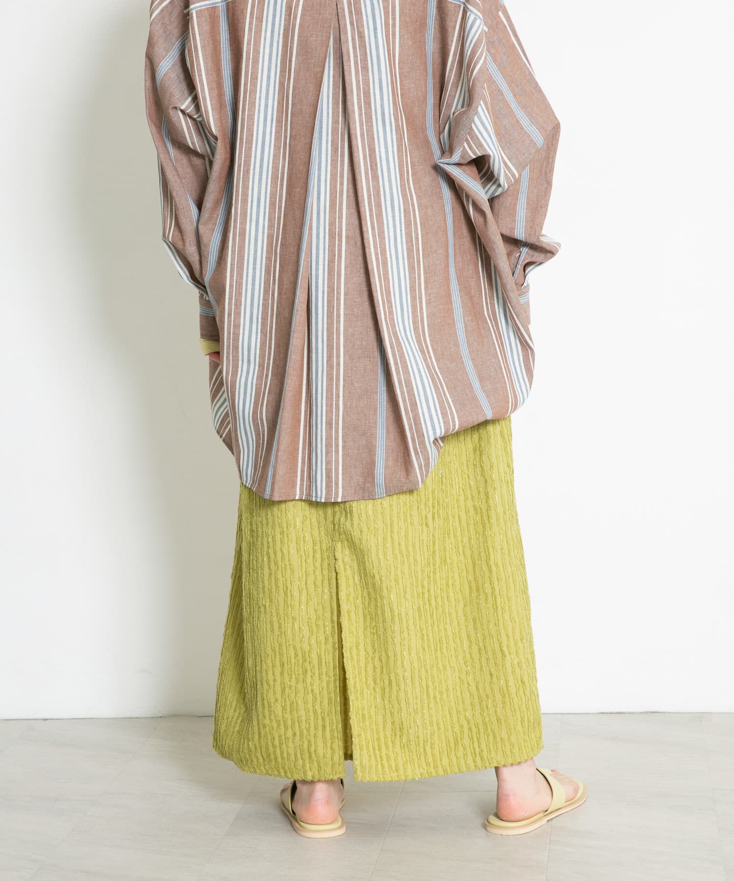  「ストライプジャガードフレアスカート」|スカート|