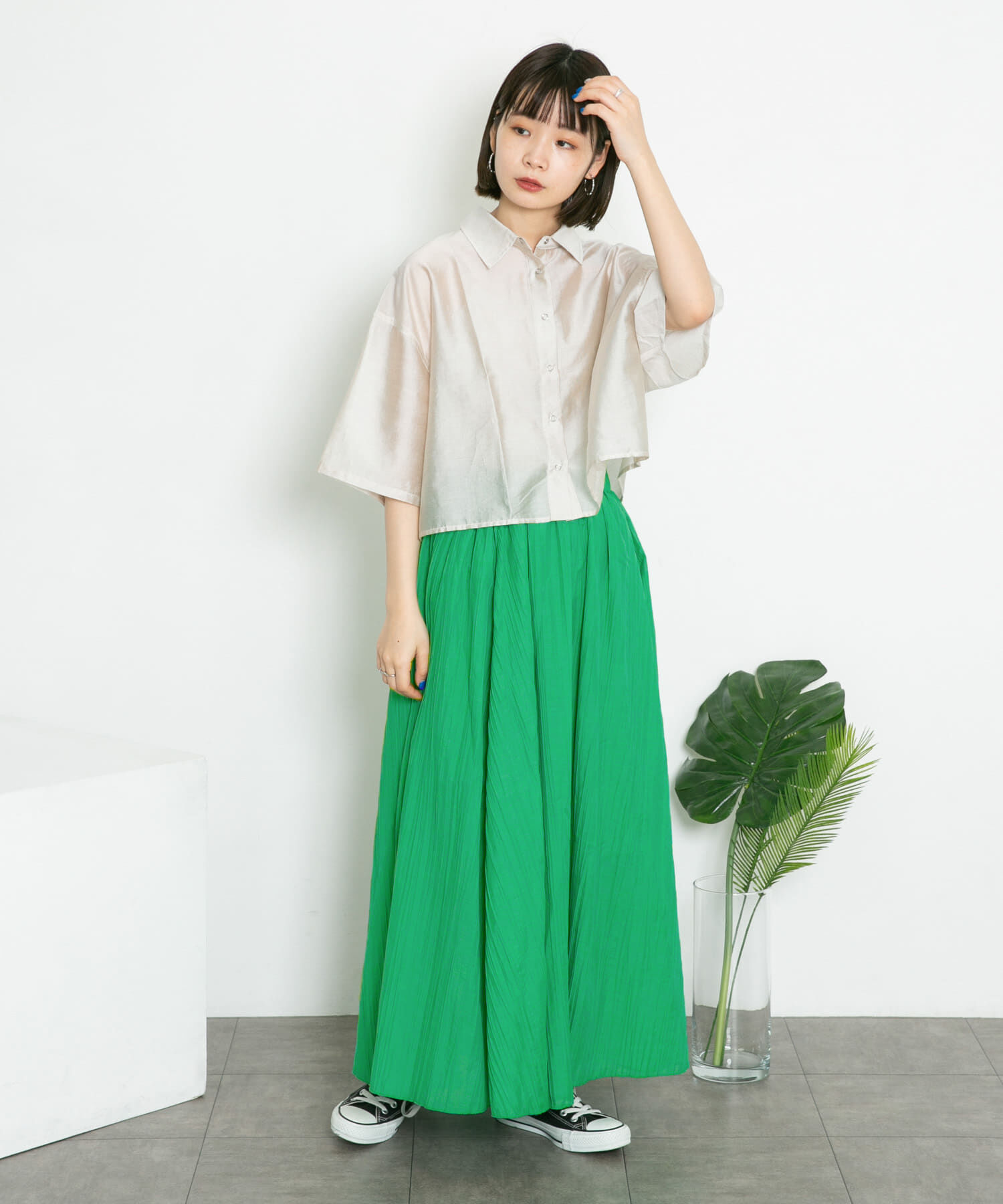  「シアーボリュームフレアスカート」|スカート|