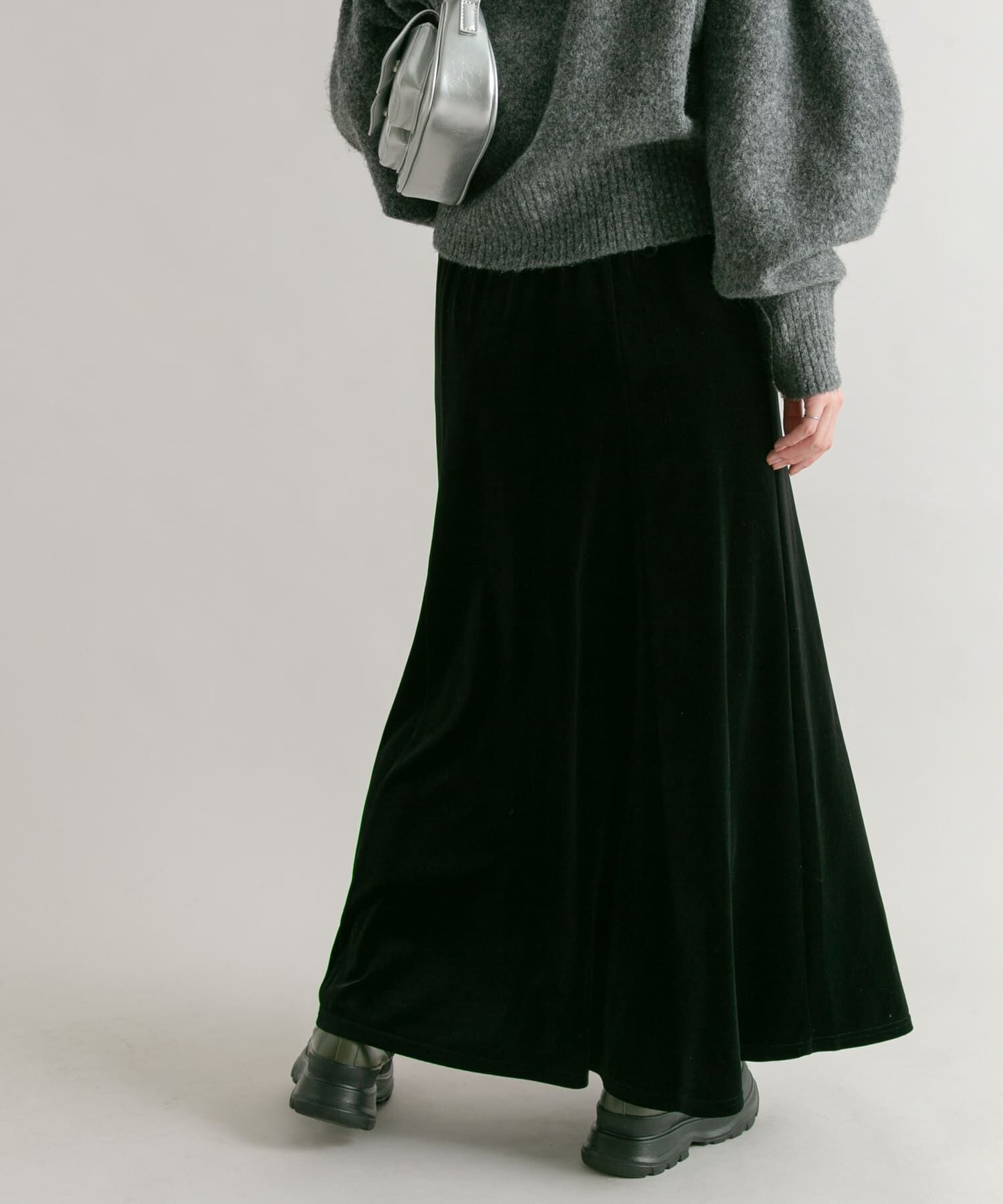  「セミフレアベロアスカート」|スカート|