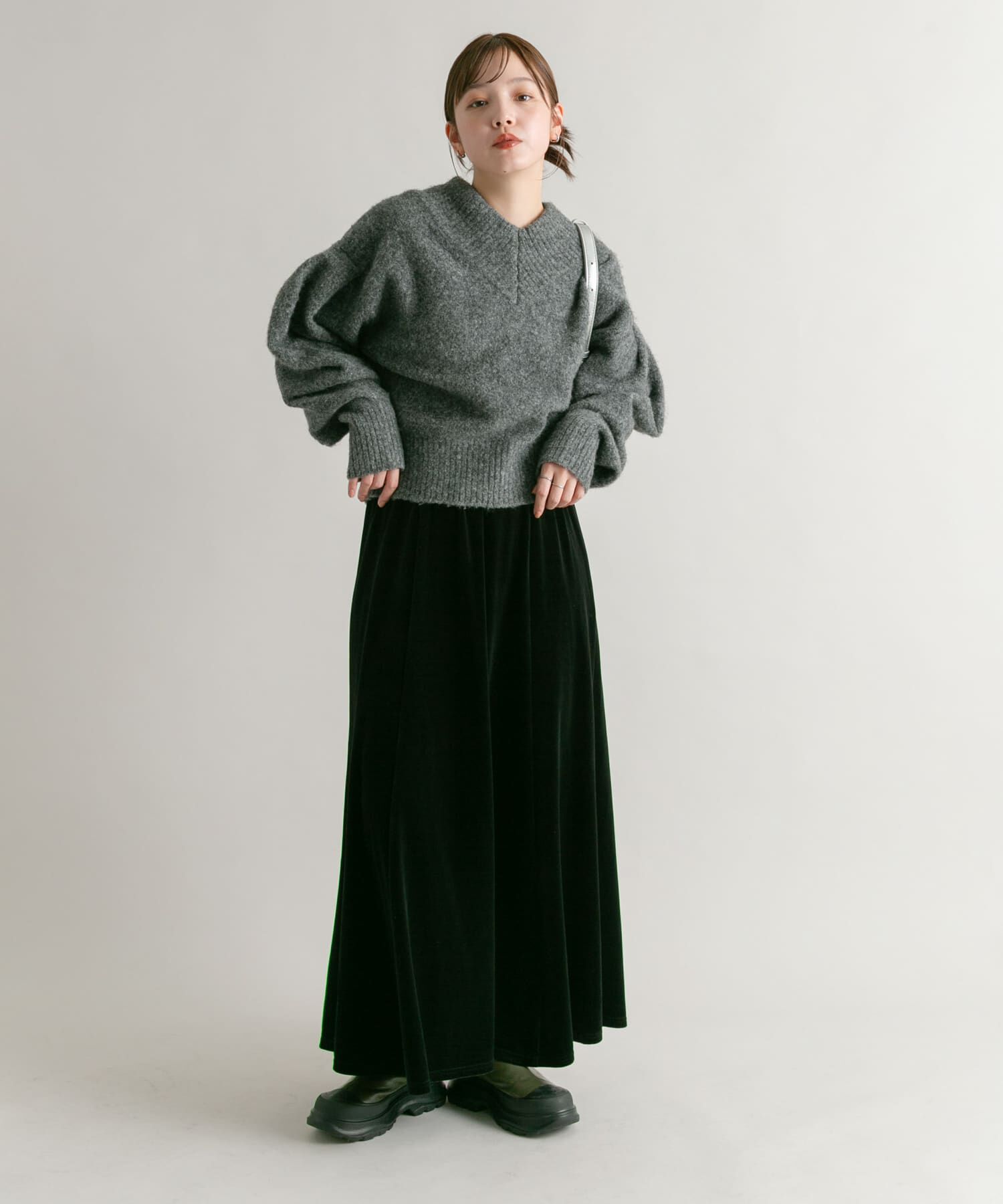  「セミフレアベロアスカート」|スカート|