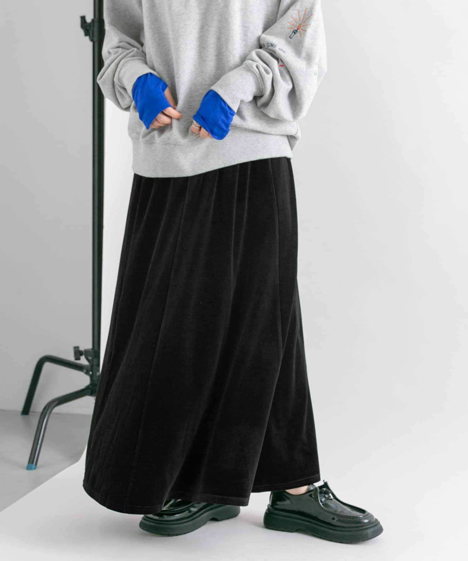  「セミフレアベロアスカート」|スカート|