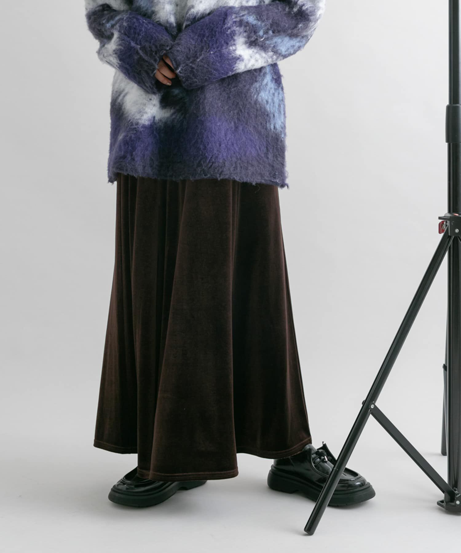  「セミフレアベロアスカート」|スカート|