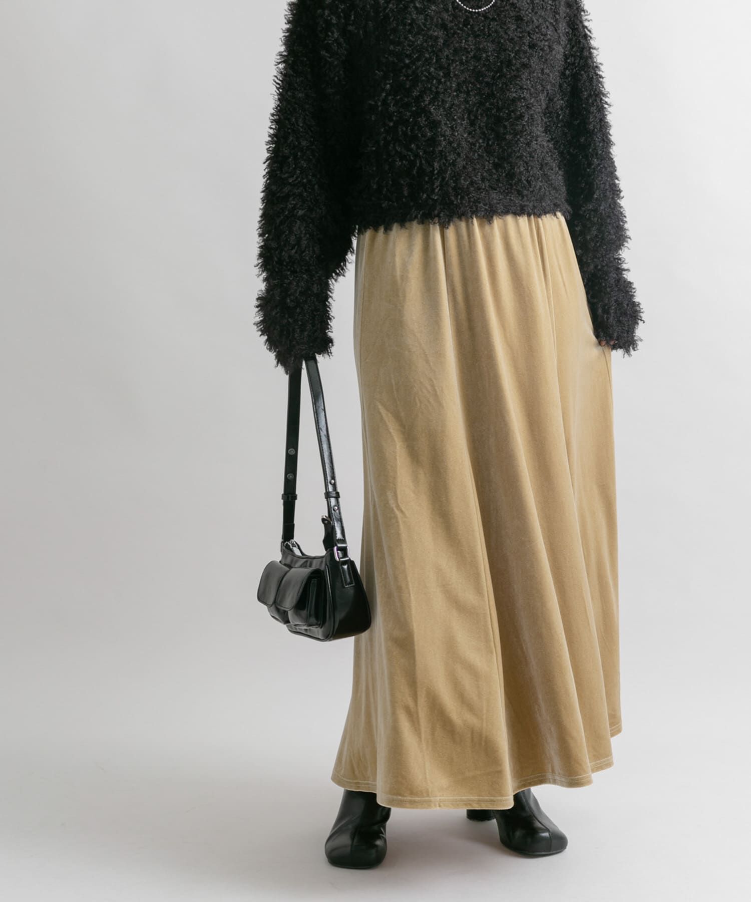  「セミフレアベロアスカート」|スカート|