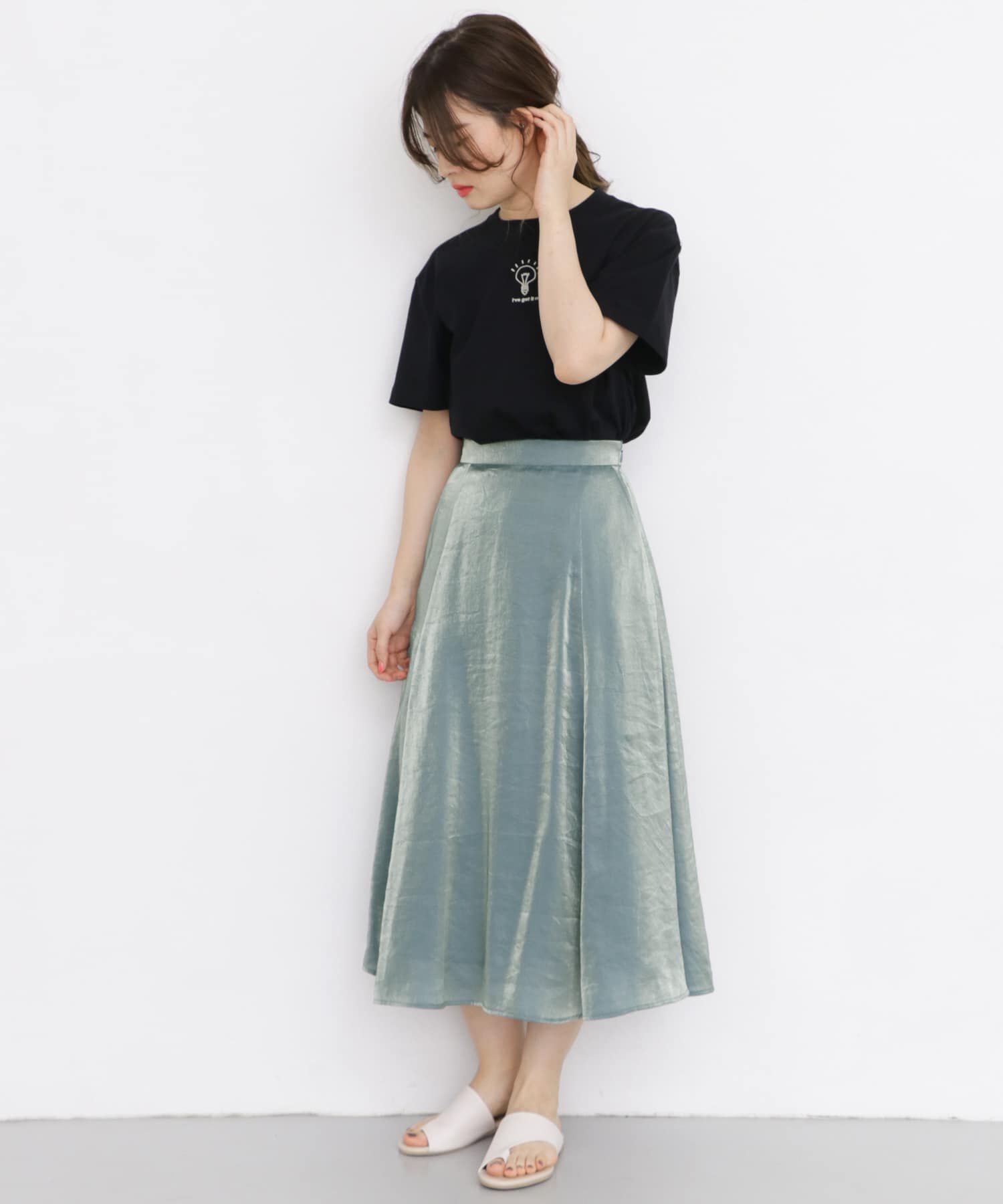  「メタリックフレアスカート&there4;」|スカート|