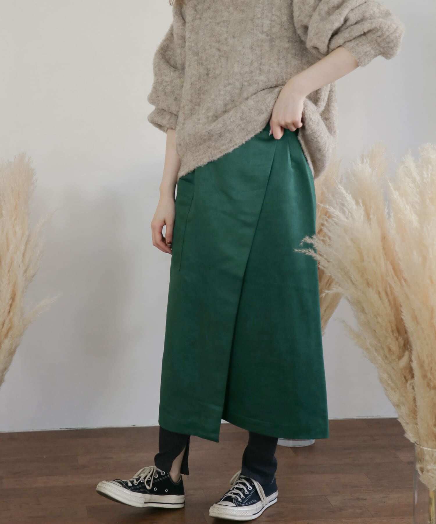  「カラースエードラップスカート&there4;」|スカート|