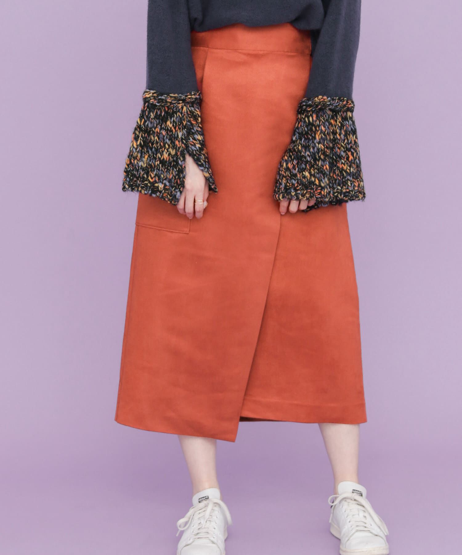  「カラースエードラップスカート&there4;」|スカート|