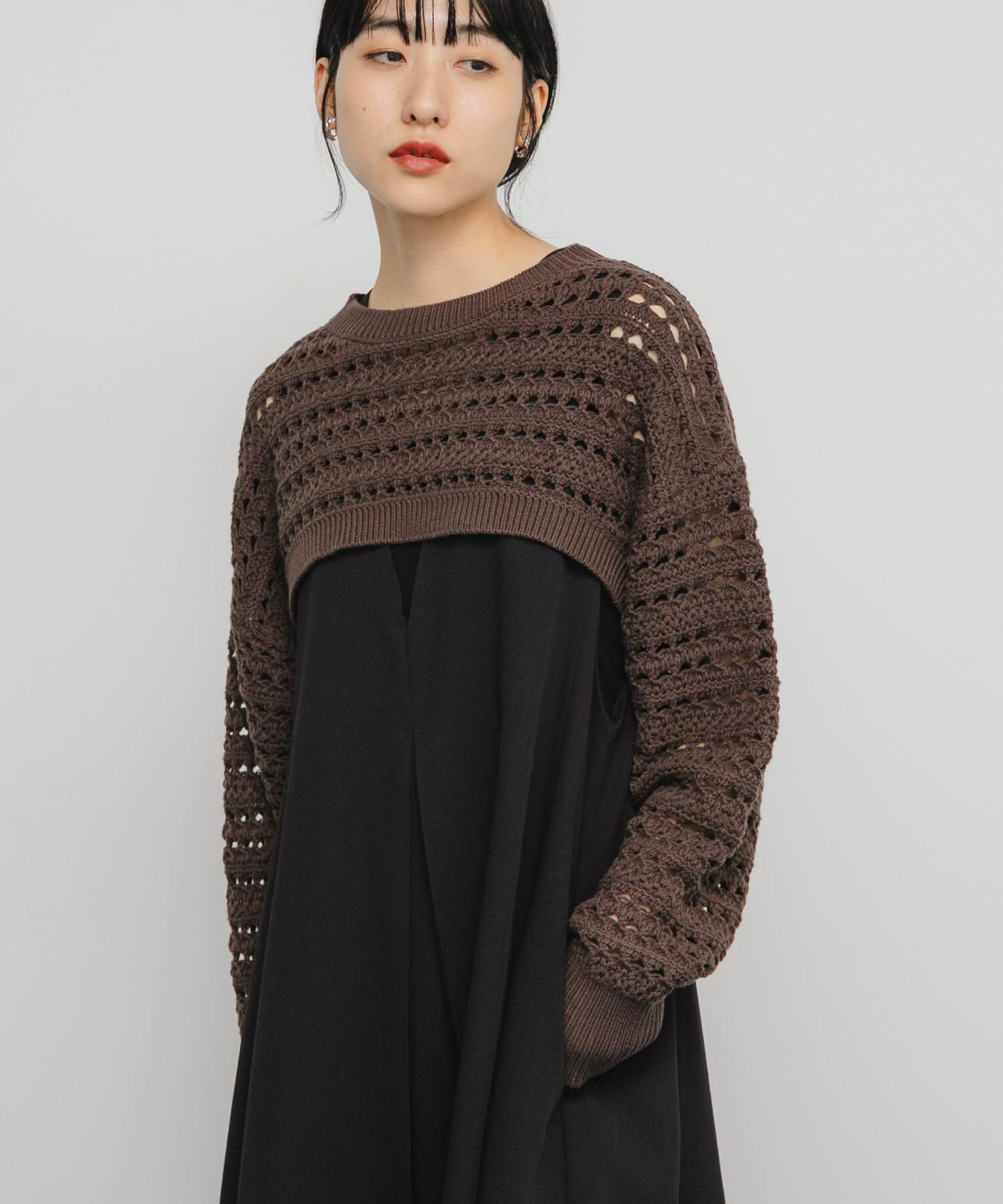  「透かし編みニットボレロ」|ニット・セーター|