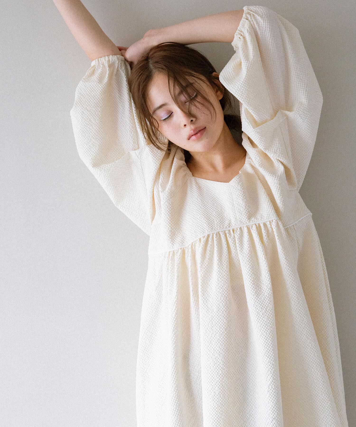  「タックスリーブミニワンピース」|その他|