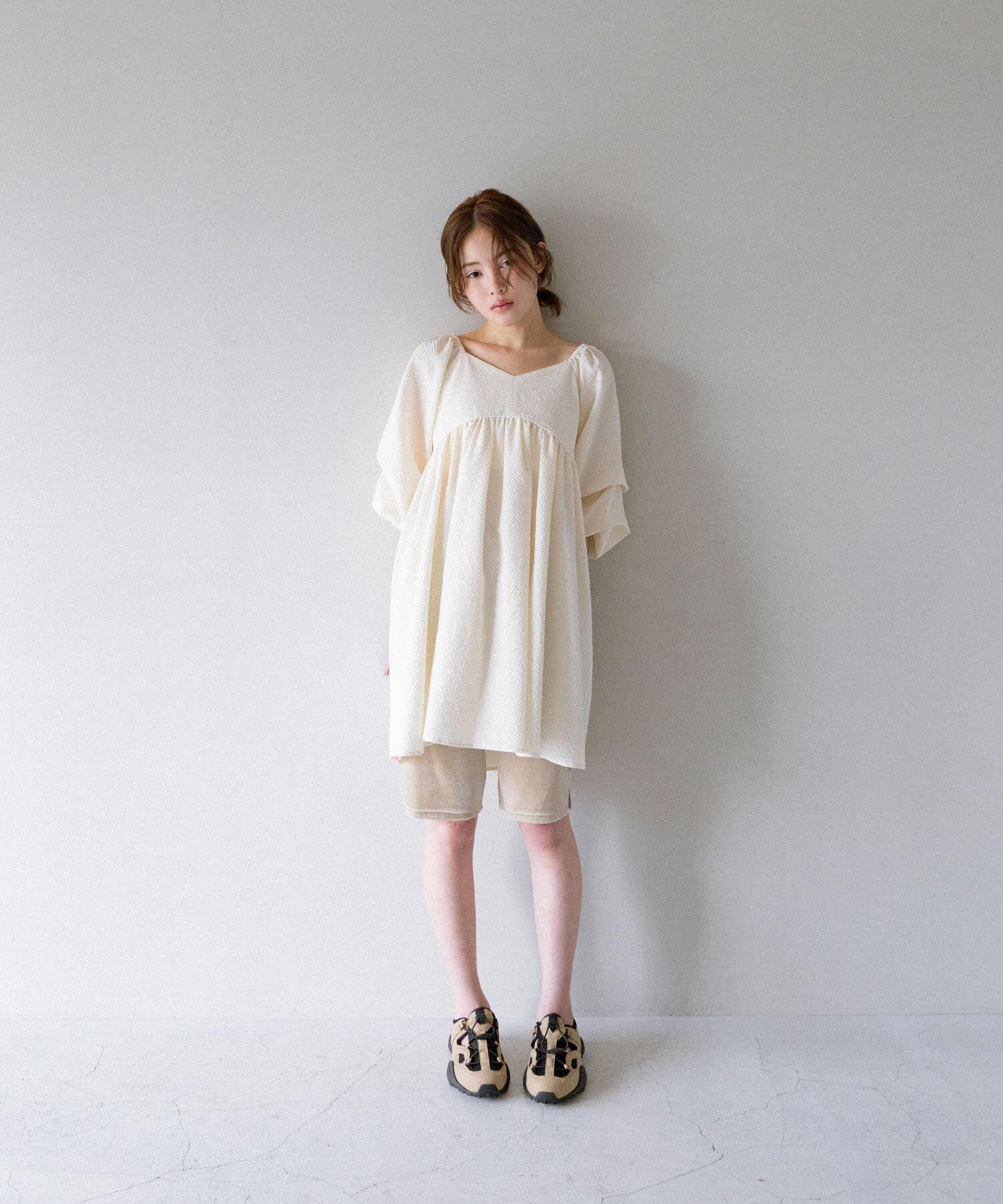  「タックスリーブミニワンピース」|その他|