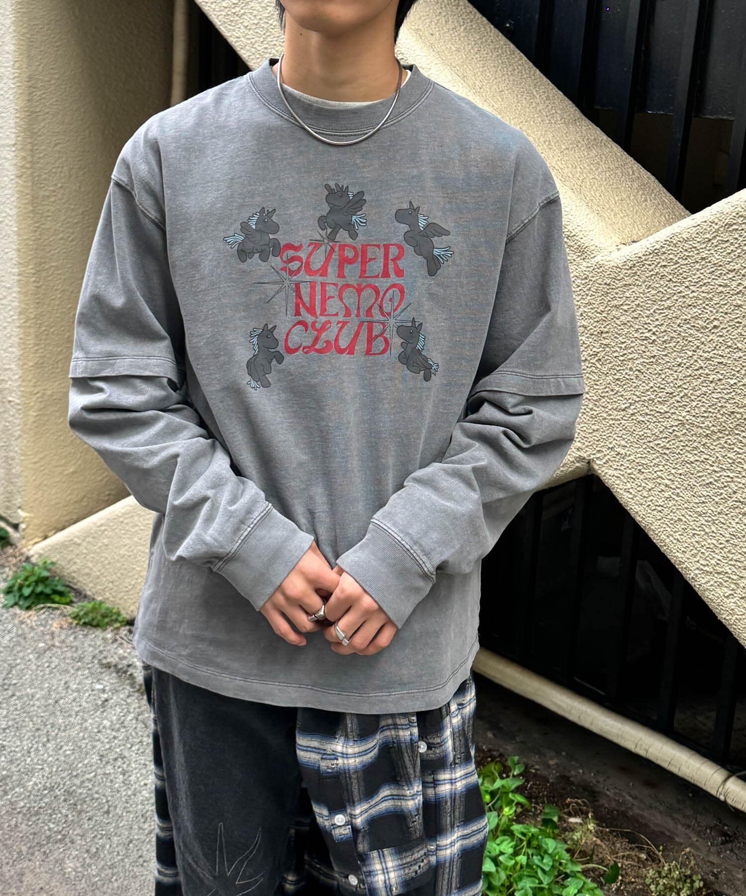 SENSE OF PLACE by URBAN RESEARCH「『別注』SHUHEI KOKI&times;SENSE OF PLACE　フェイクレイヤードTシャツ」|Tシャツ・カットソー|