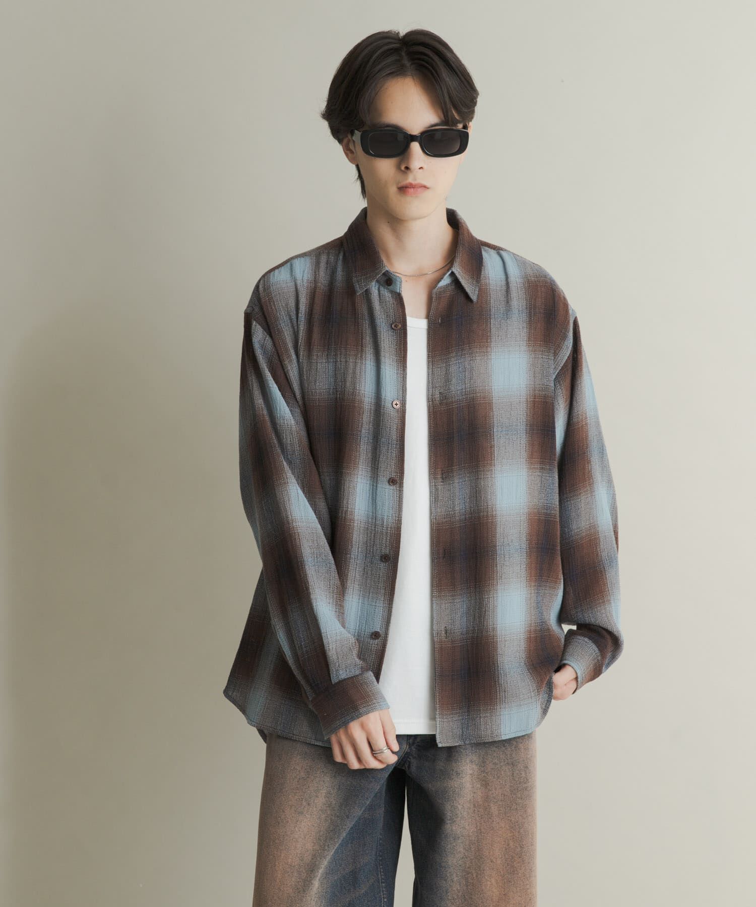 SENSE OF PLACE by URBAN RESEARCH「オンブレーチェックレギュラーカラーシャツ」|シャツ・ブラウス|