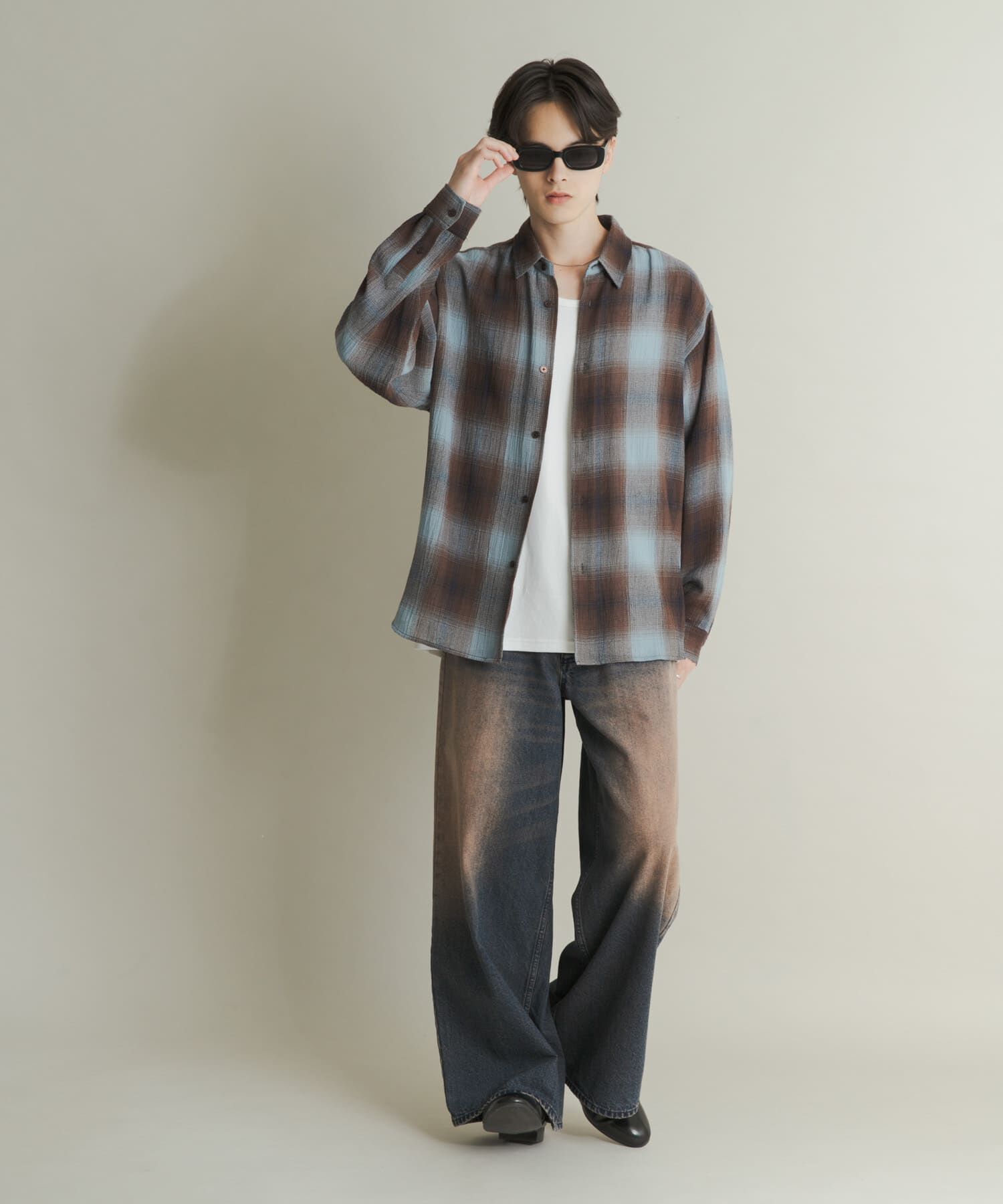 SENSE OF PLACE by URBAN RESEARCH「オンブレーチェックレギュラーカラーシャツ」|シャツ・ブラウス|