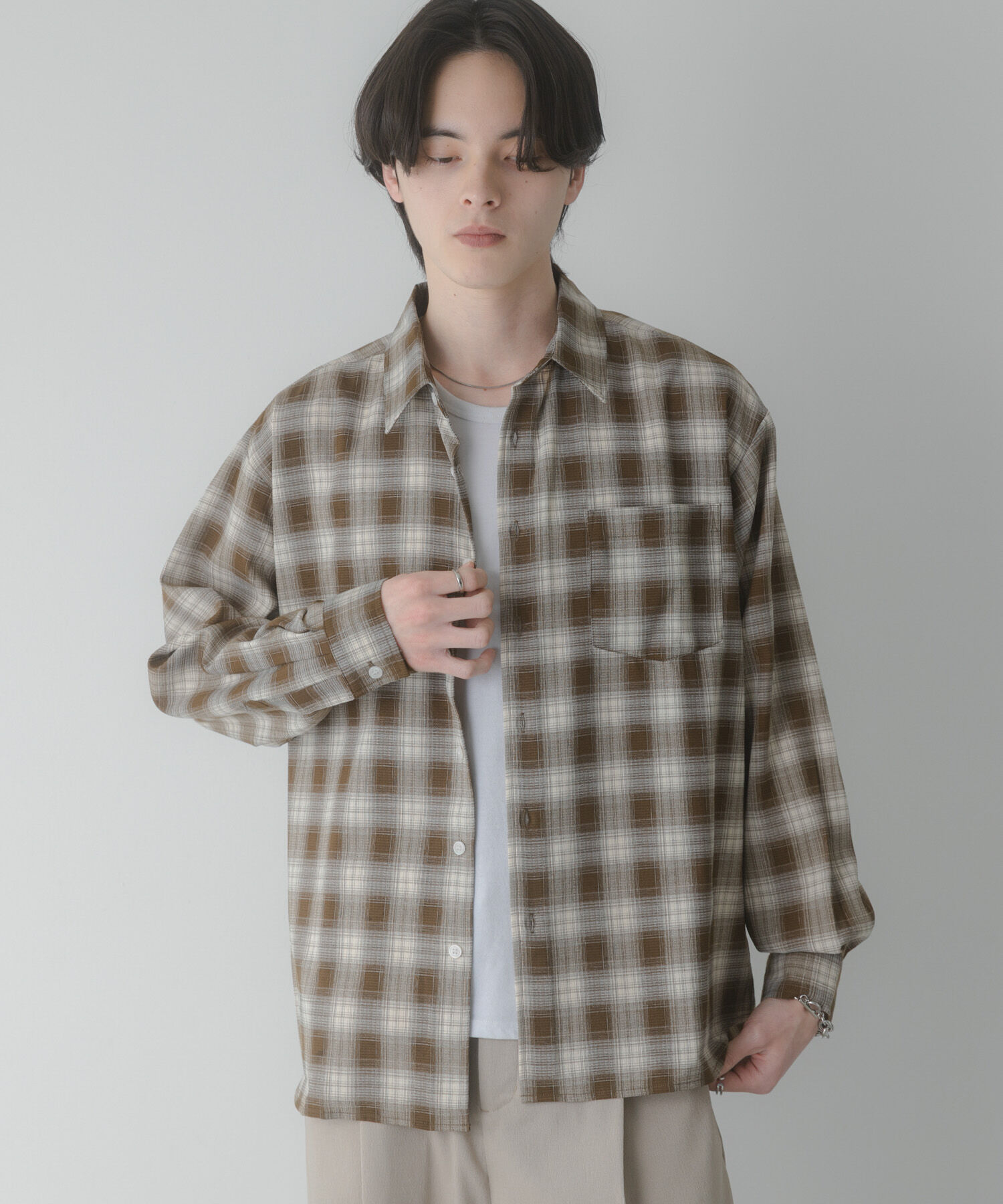 SENSE OF PLACE by URBAN RESEARCH「マドラスチェックロングスリーブシャツ」|シャツ・ブラウス|