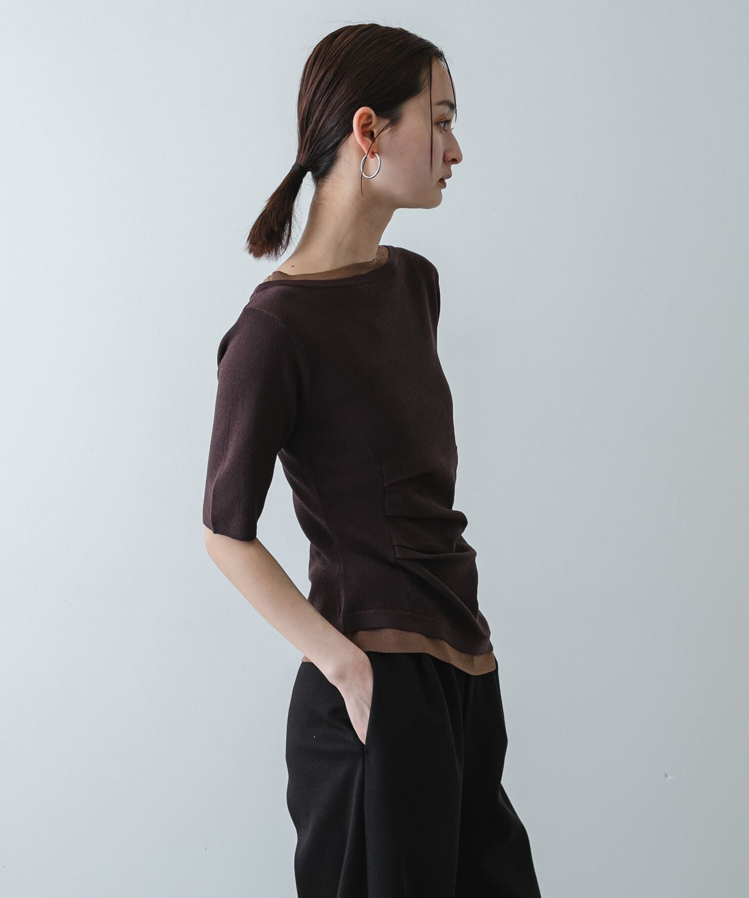 SENSE OF PLACE by URBAN RESEARCH「『洗濯可』レイヤードアシメセーター」|ニット・セーター|