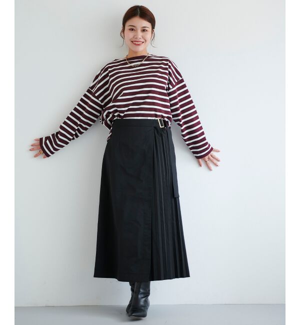 le.coeur blanc「サイドプリーツバックルツキスカート」|スカート|