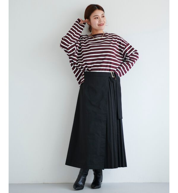 le.coeur blanc「サイドプリーツバックルツキスカート」|スカート|