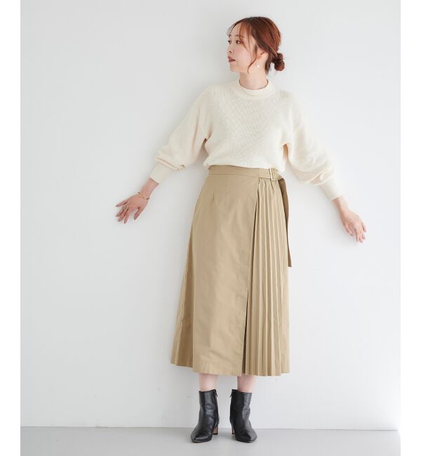 le.coeur blanc「サイドプリーツバックルツキスカート」|スカート|