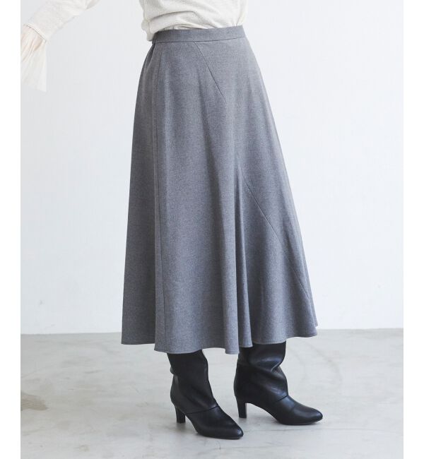 le.coeur blanc「《手洗い可能》カシミヤタッチフレアスカート」|フレア|