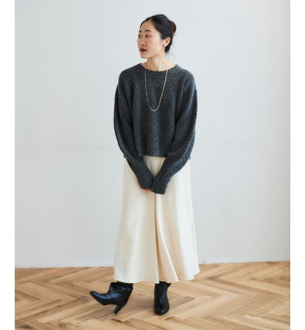 le.coeur blanc「《手洗い可能》カシミヤタッチフレアスカート」|フレア|