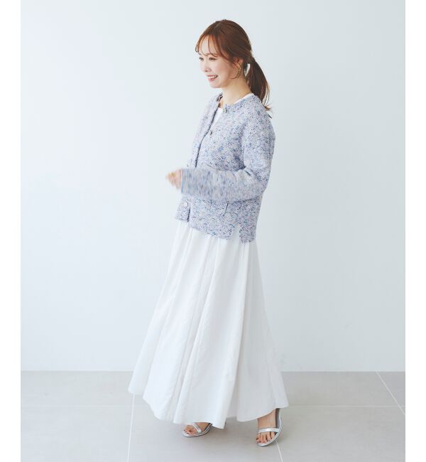 le.coeur blanc「ウエストリボンボリュームロングスカート」|スカート|