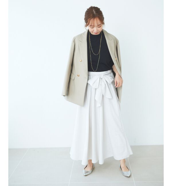 le.coeur blanc「ウエストリボンボリュームロングスカート」|スカート|