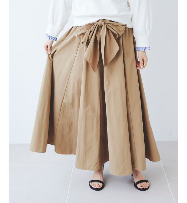 le.coeur blanc「ウエストリボンボリュームロングスカート」|スカート|