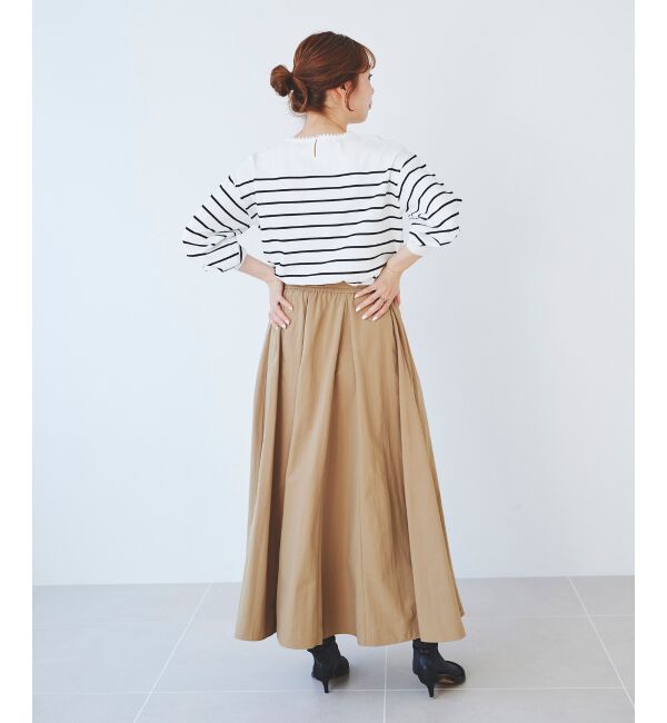 le.coeur blanc「ウエストリボンボリュームロングスカート」|スカート|