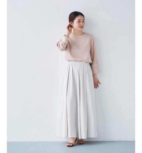 le.coeur blanc「ウエストリボンボリュームロングスカート」|スカート|