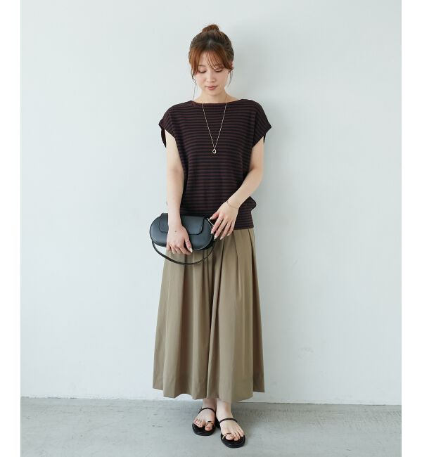  「《接触冷感》ナイロンストレッチタックギャザースカート」|スカート|