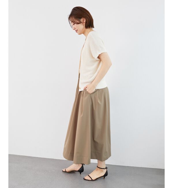  「《接触冷感》ナイロンストレッチタックギャザースカート」|スカート|