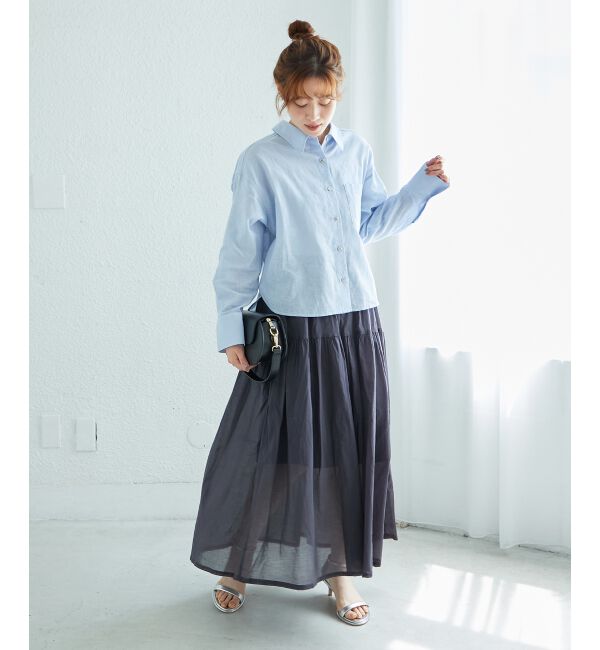  「《WEB限定アイテム》ローンギャザーティアードスカート」|スカート|