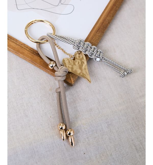  「ハートチャーム」|チャーム・キーホルダー|ベージュ